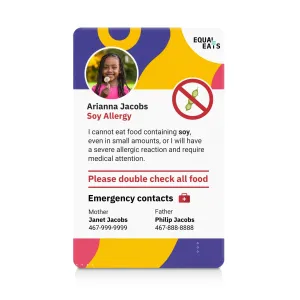 Soy Allergy ID Card