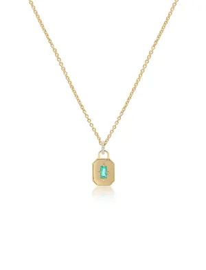 Spade Warisan Minor, 18K Yellow Gold   Emerald Pendant