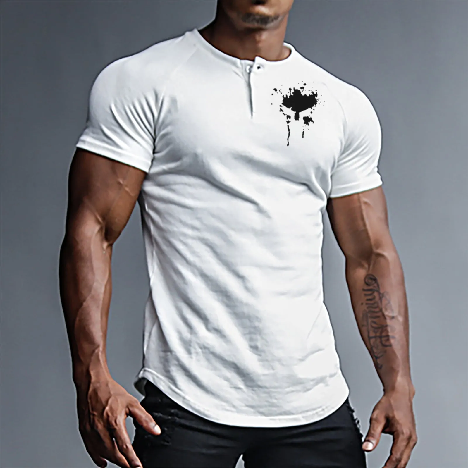 SPARTA DOUBLE SIDED MILK FLEECE HENLY NECK RAGLAN GRAPHIC TEE