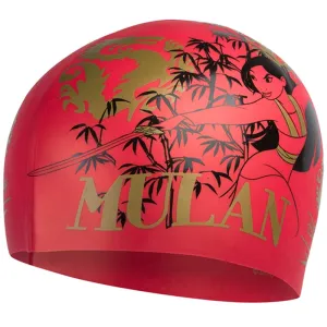 Speedo - Disney Print Cap Mulan Slogan Print Swim Hat - Red/Gold