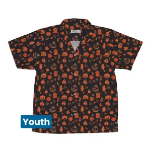 Spooky Halloween Orange Youth Hawaiian Shirt