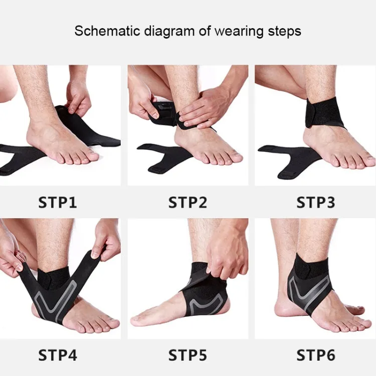 Sport Ankle Support Elastic High Protect Sports Ankle Equipment Safety Running Basketball Ankle Brace Support, Size:M(Right)