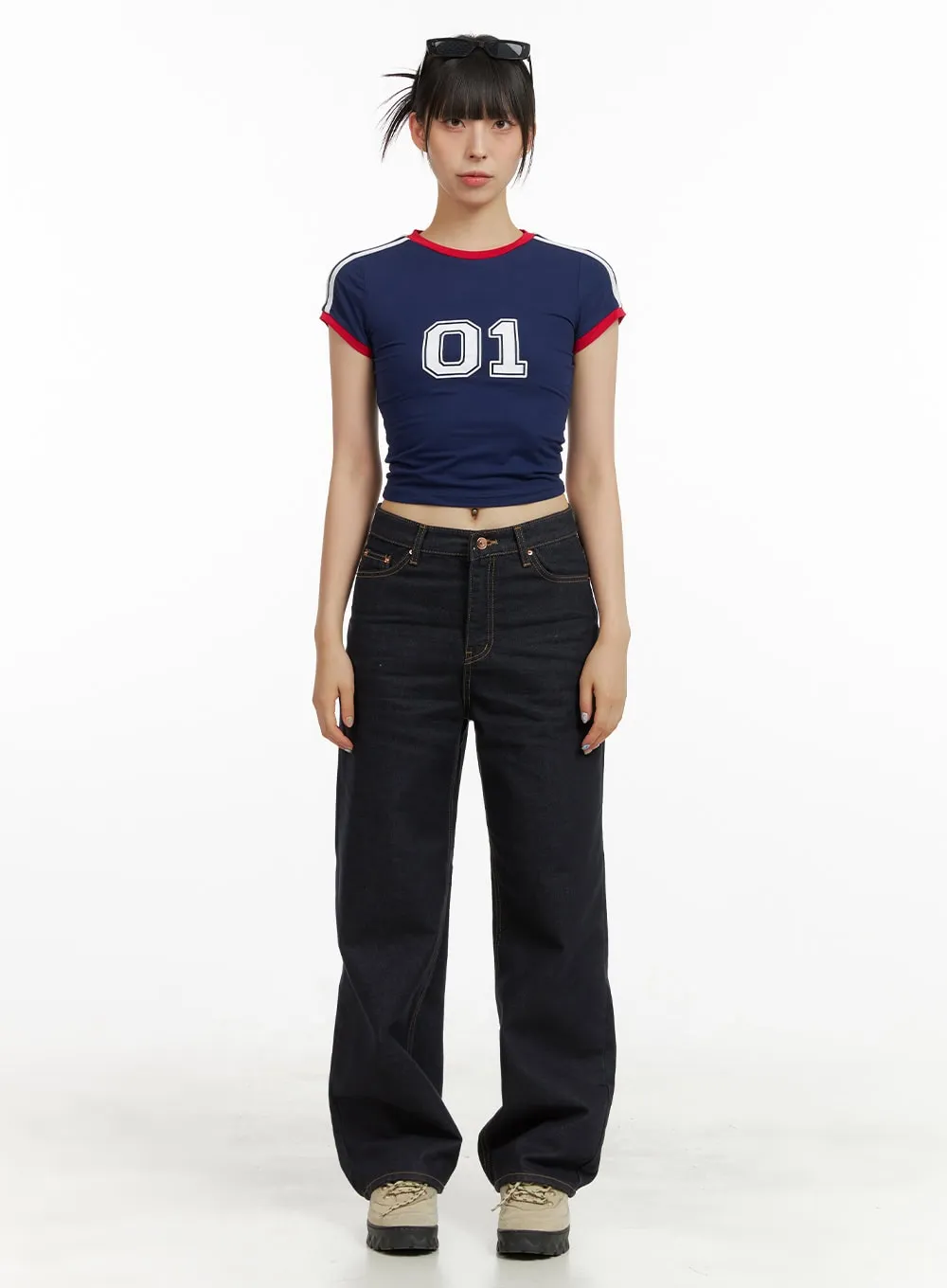 Sporty Lettering Crop Tee CU424