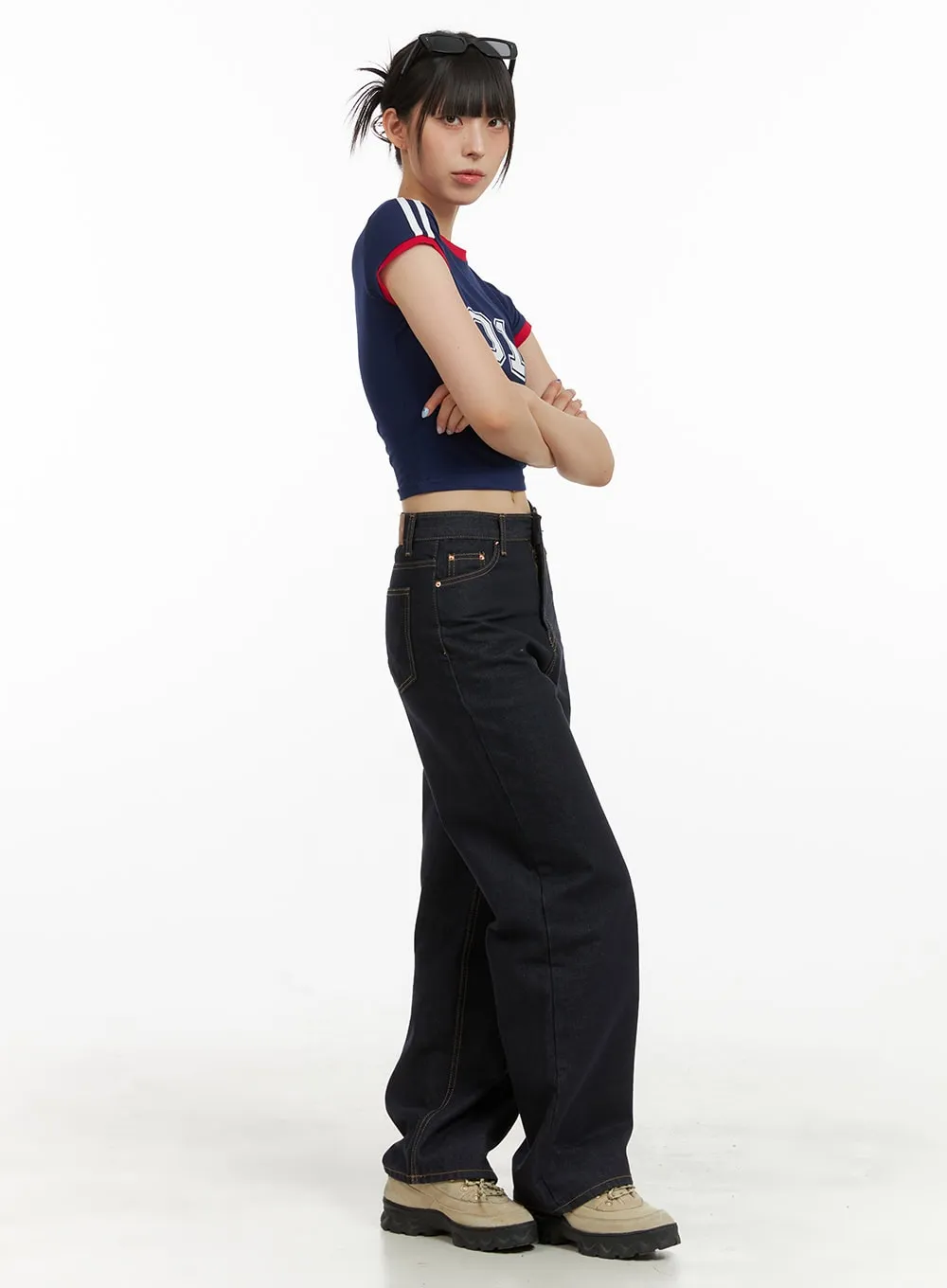 Sporty Lettering Crop Tee CU424