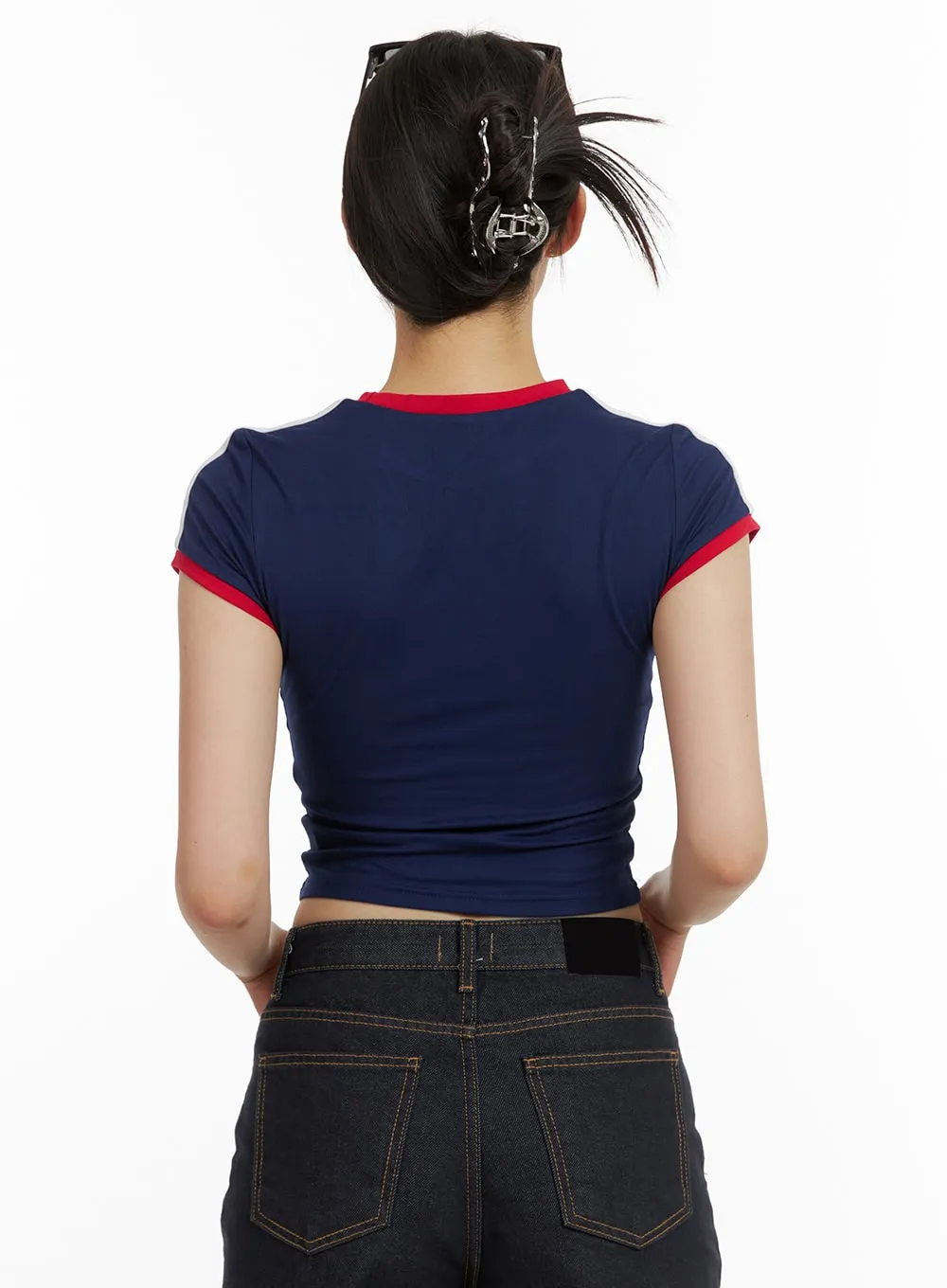 Sporty Lettering Crop Tee CU424