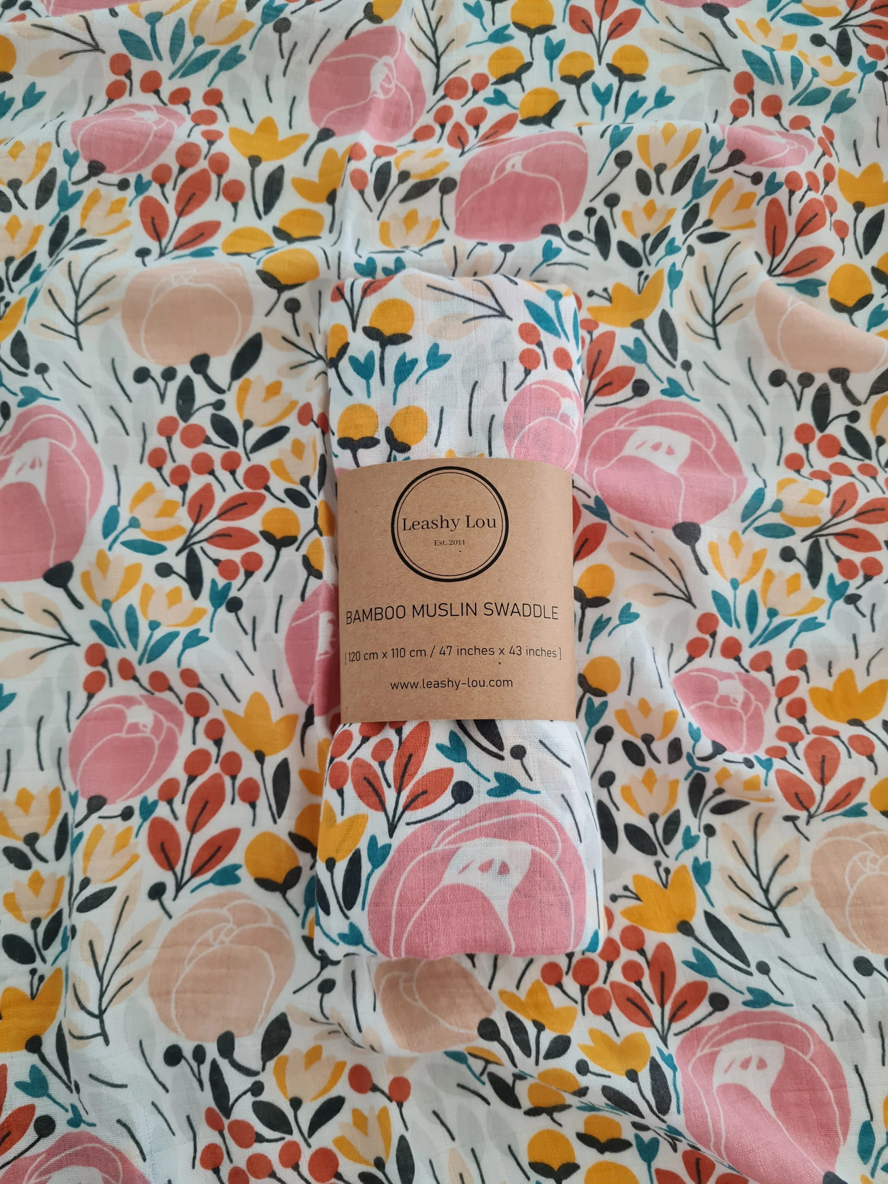 Spring Peonies Bamboo Muslin Swaddle