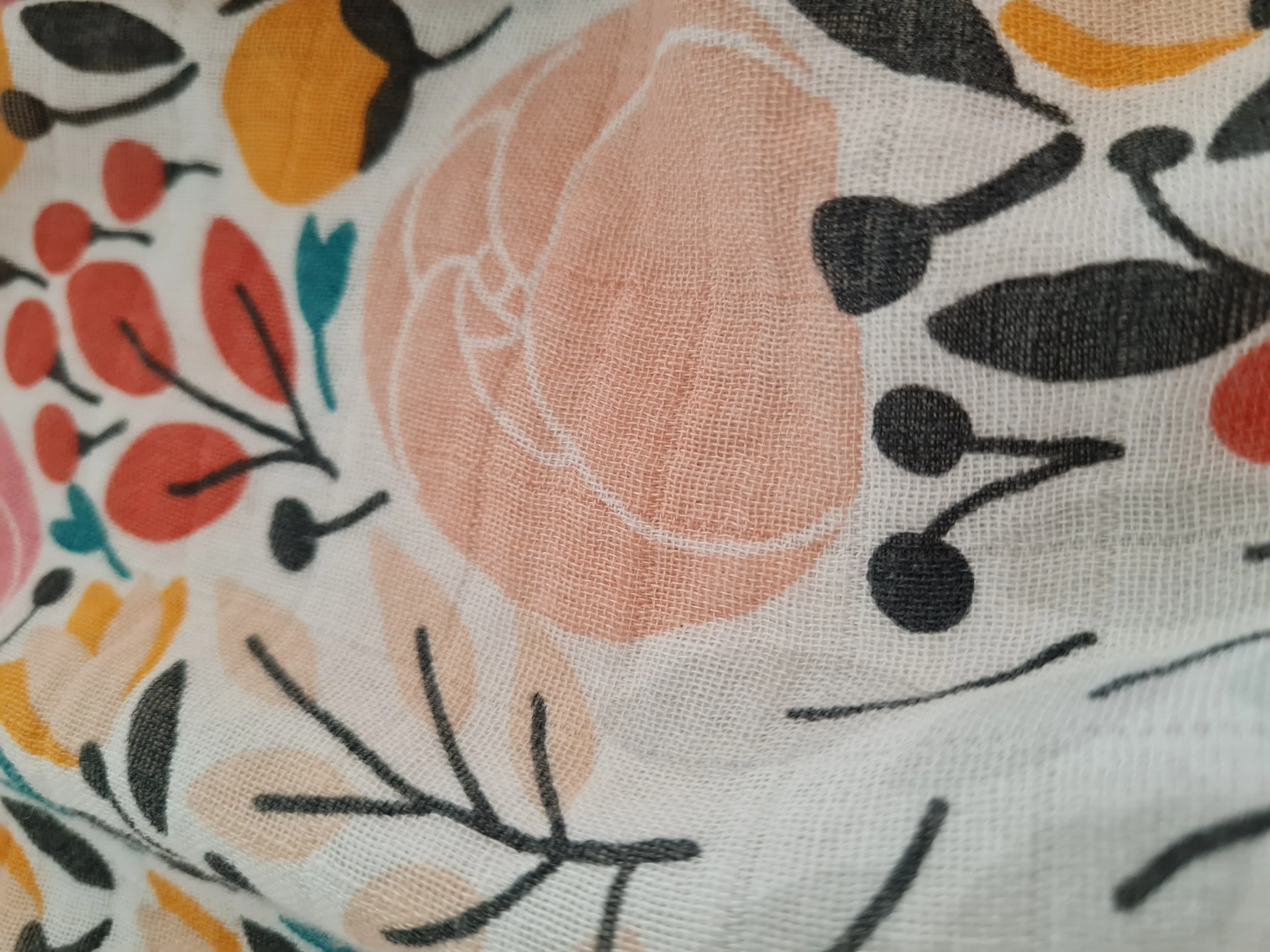 Spring Peonies Bamboo Muslin Swaddle