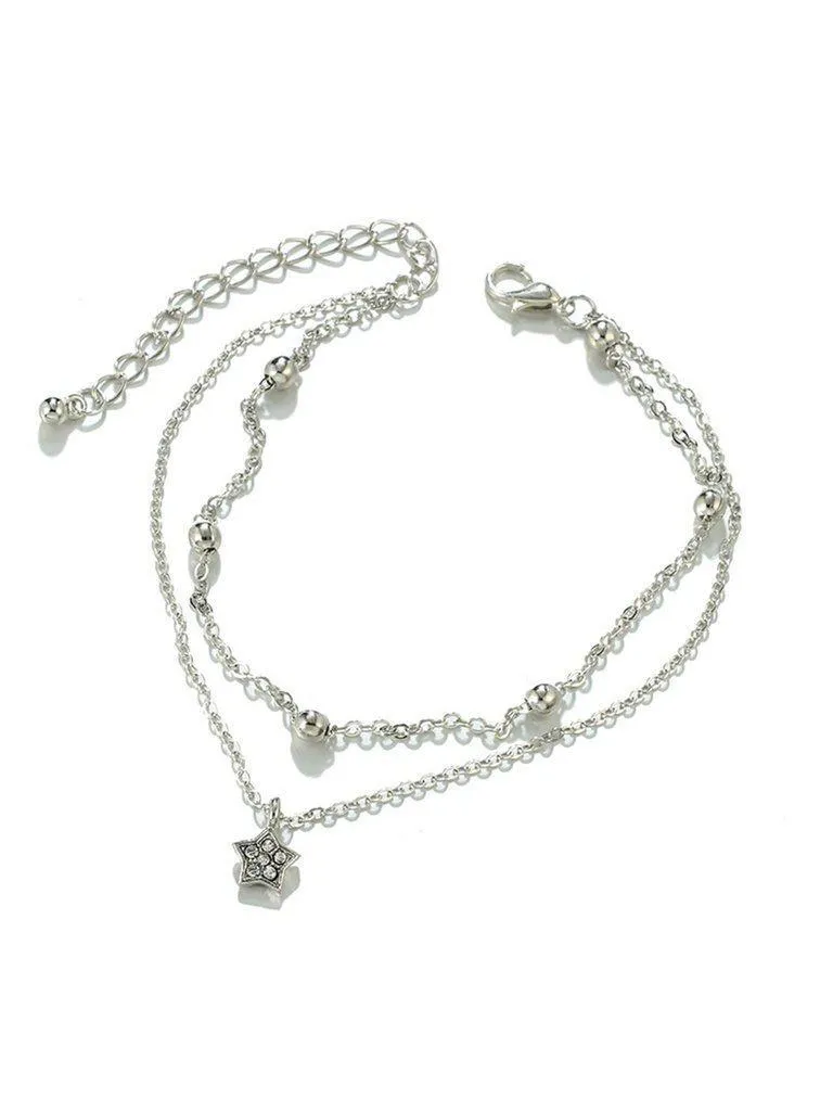 Star Charm Layered Chain Anklet