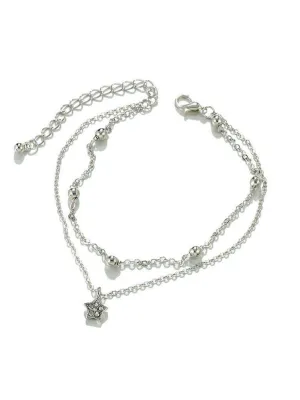 Star Charm Layered Chain Anklet