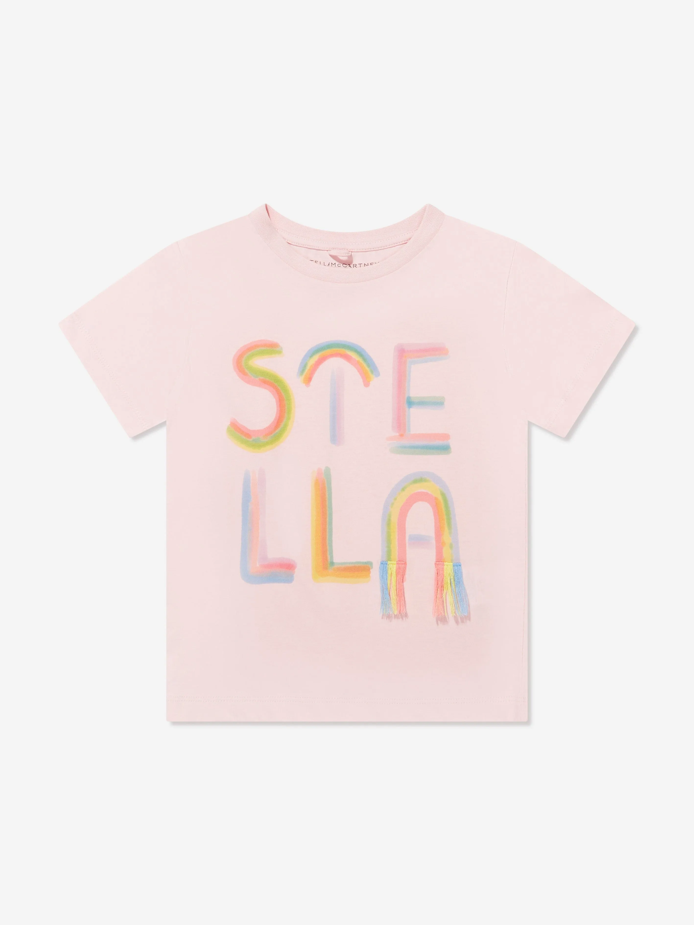Stella McCartney Girls Logo Print T-Shirt in Pink