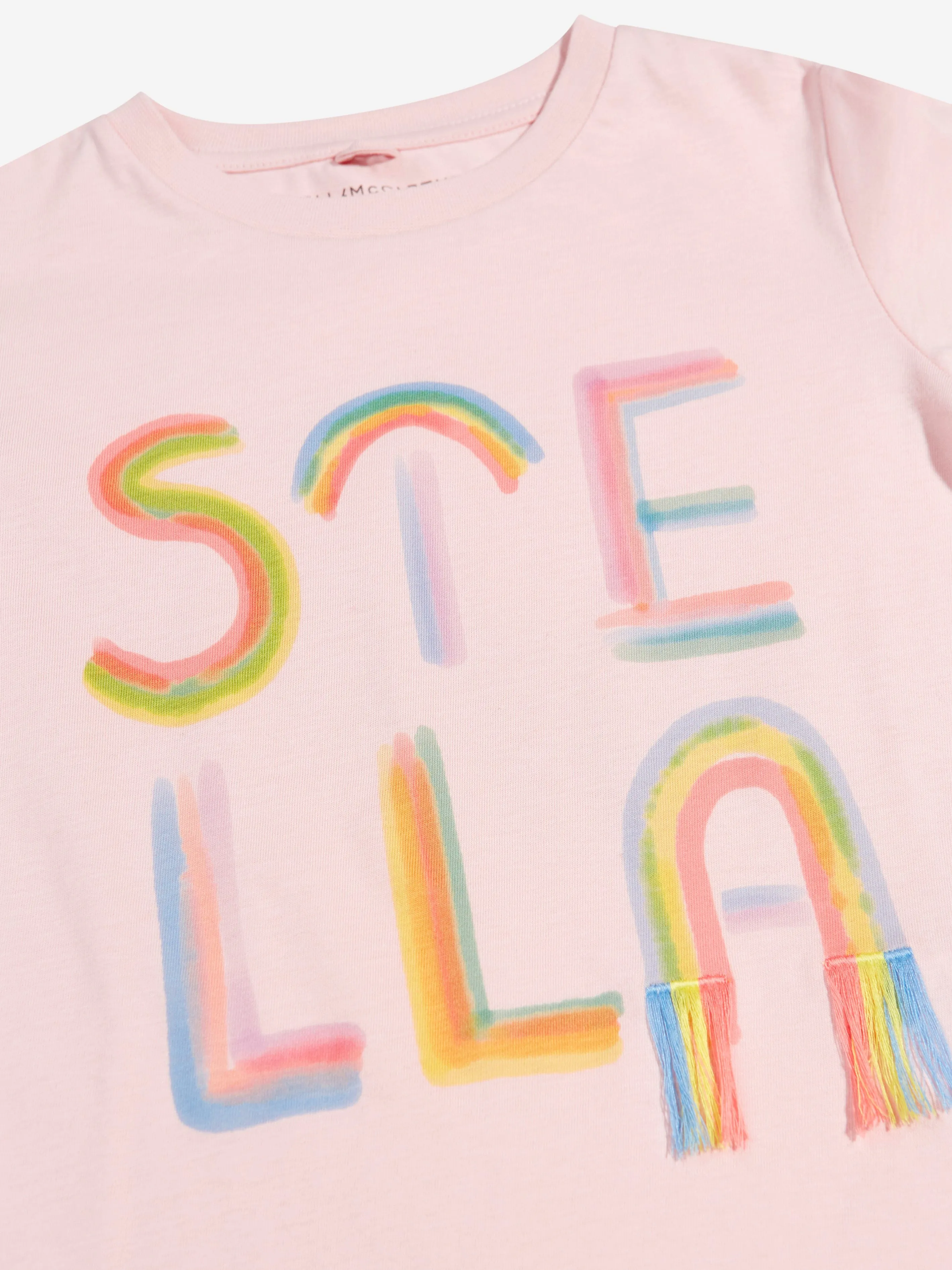 Stella McCartney Girls Logo Print T-Shirt in Pink