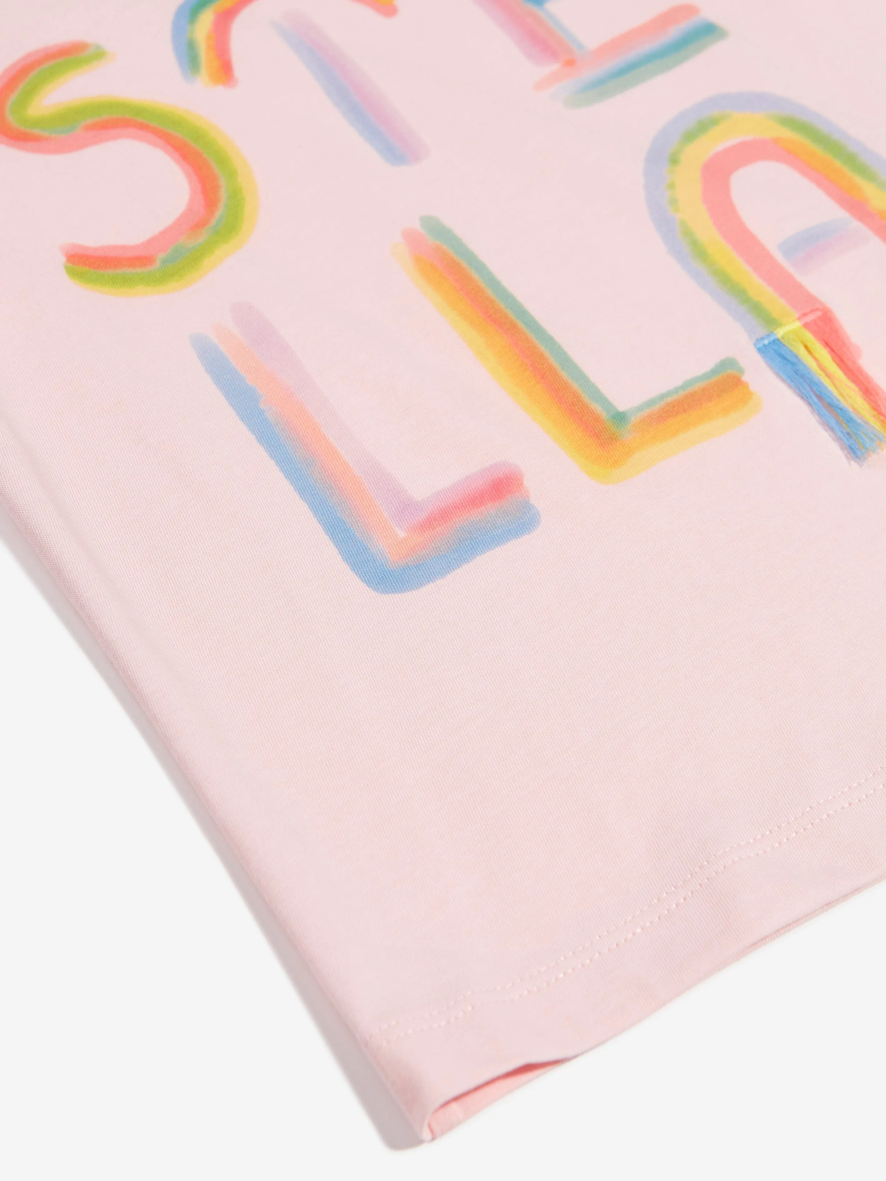 Stella McCartney Girls Logo Print T-Shirt in Pink