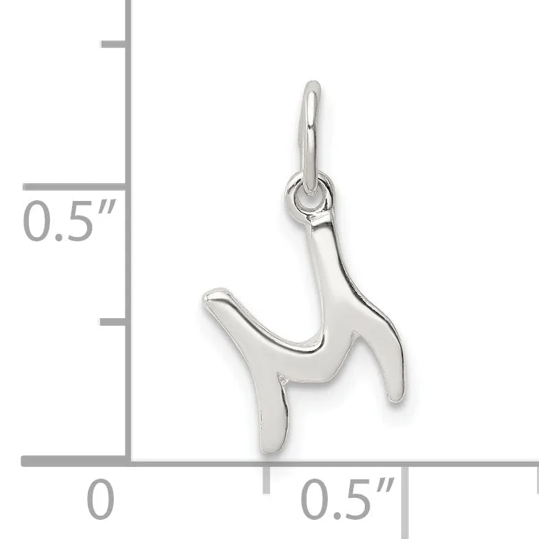 Sterling Silver Chain Slide Initial M Pendant