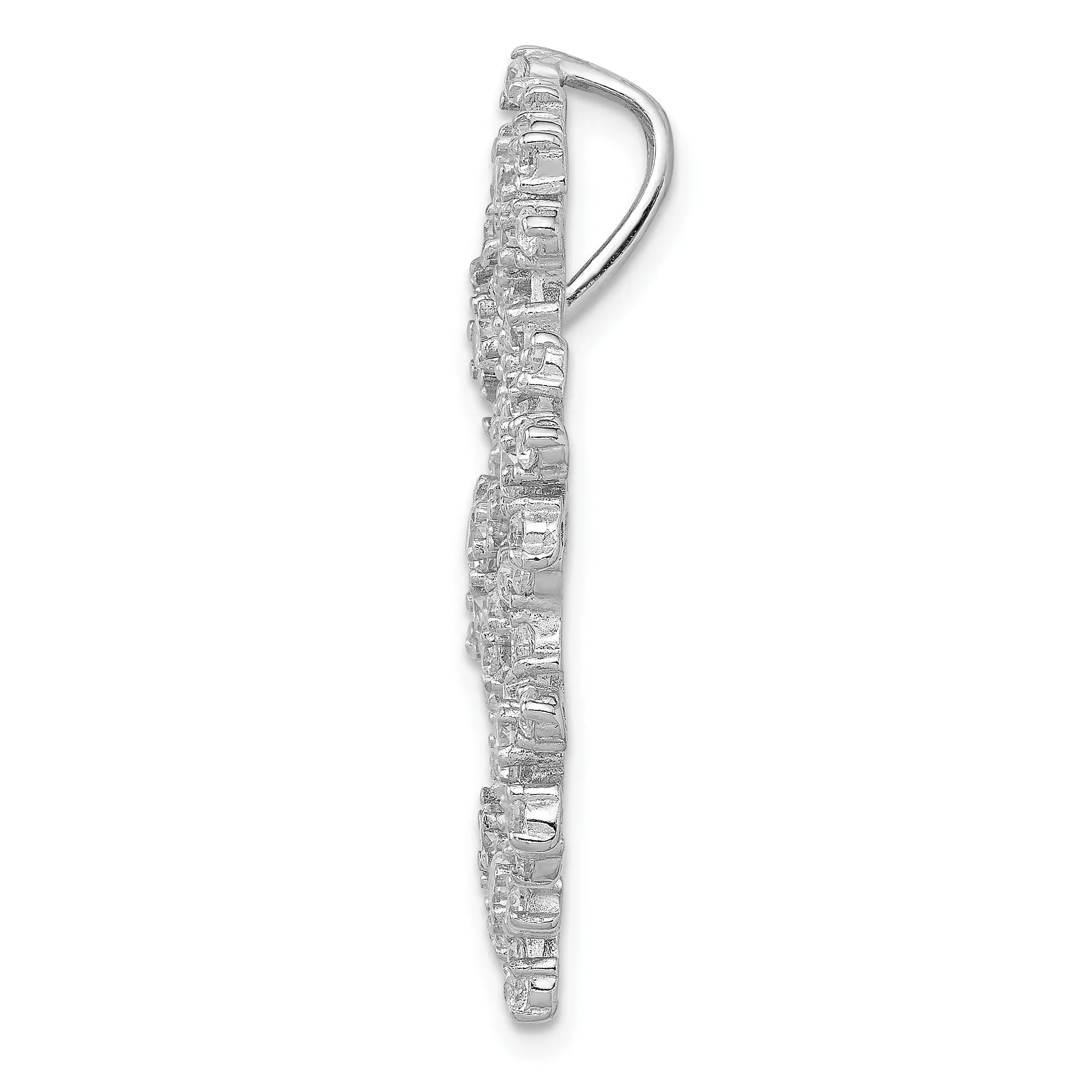 Sterling Silver Cubic Zirconia Snowflake Slide