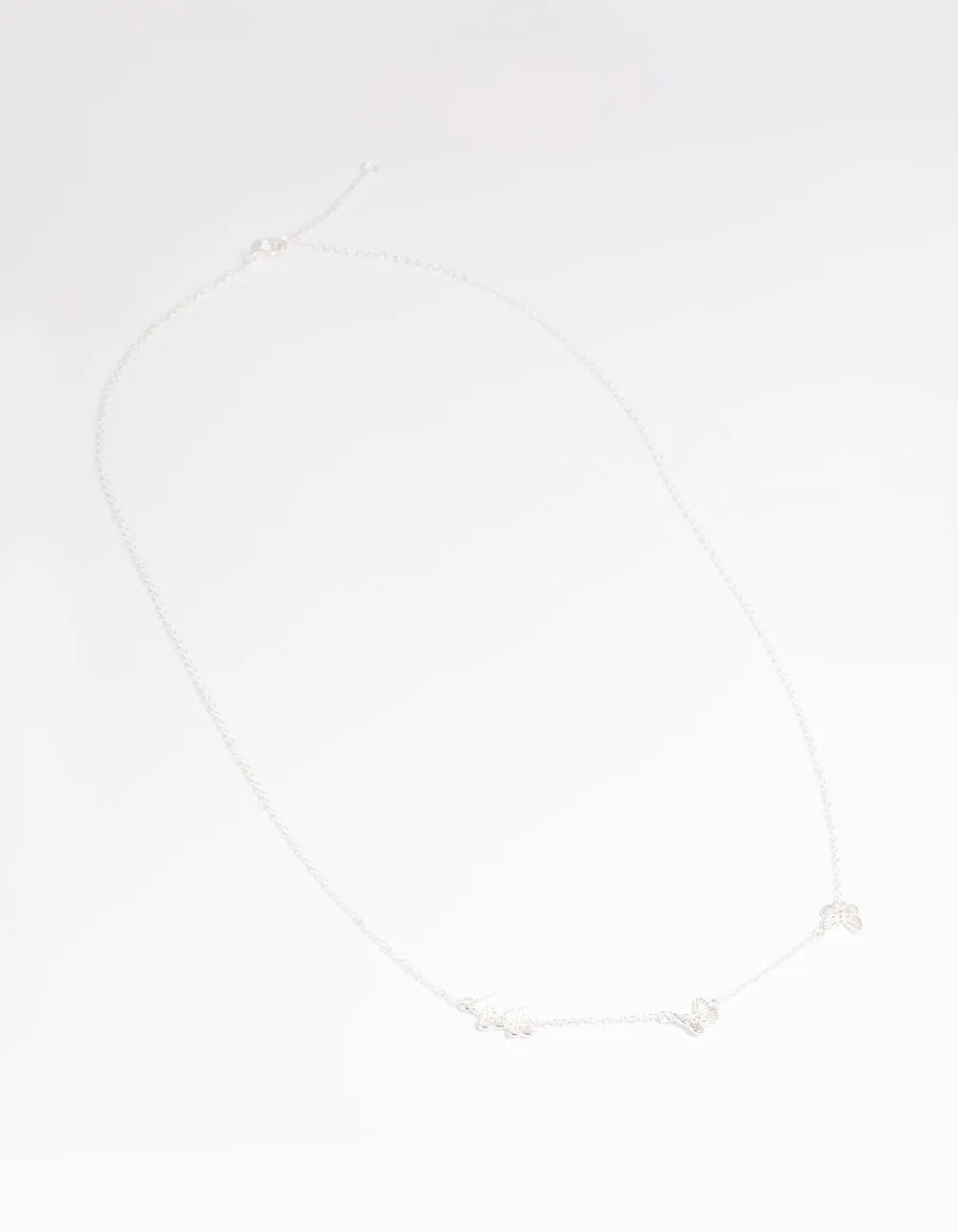 Sterling Silver Etched Butterfly Necklace