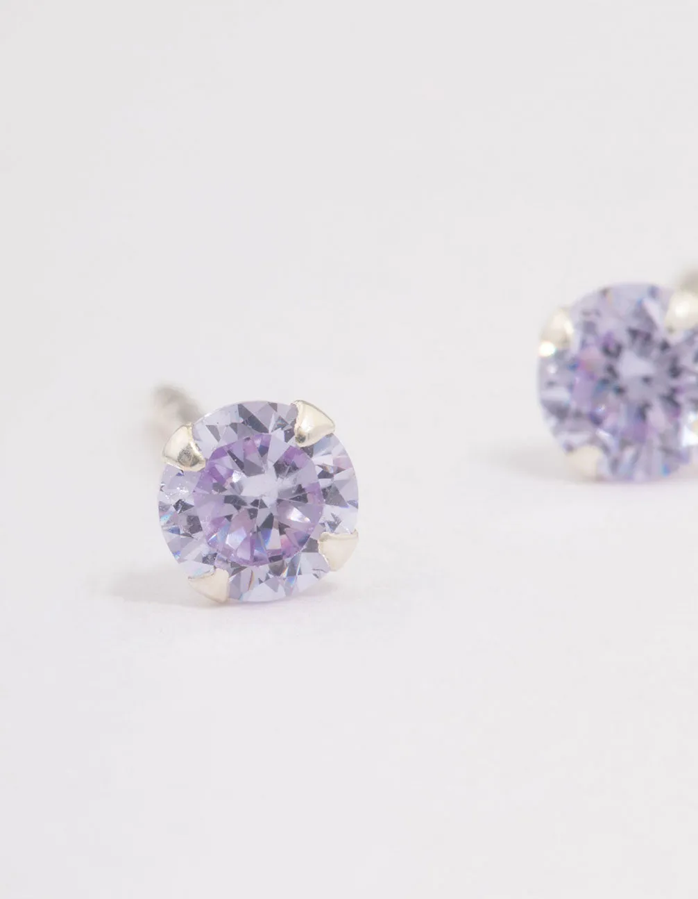 Sterling Silver Lilac Stud Earrings