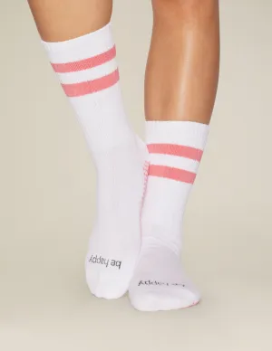 Sticky Be Happy Womens Crew Grip Socks