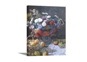 Still Life with Flowers and Fruit | Claude Monet Masters Classic Art in Gallery Wrapped Canvas | Various Sizes