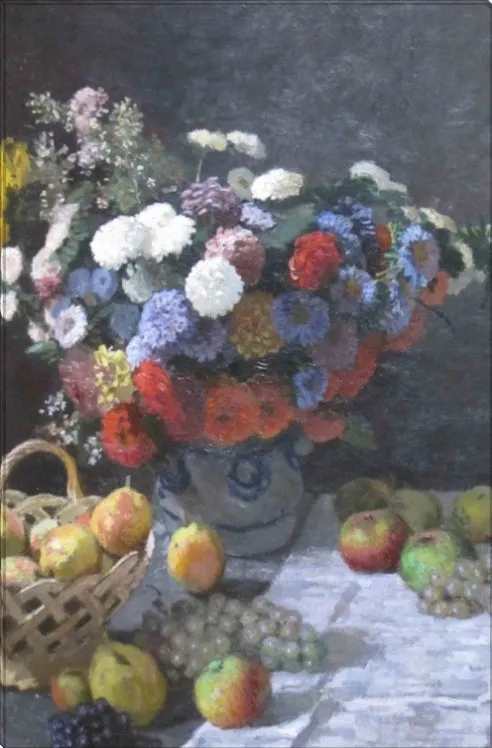 Still Life with Flowers and Fruit | Claude Monet Masters Classic Art in Gallery Wrapped Canvas | Various Sizes