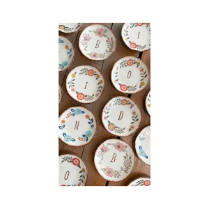 Stoneware Hand-Painted Monogram Plate