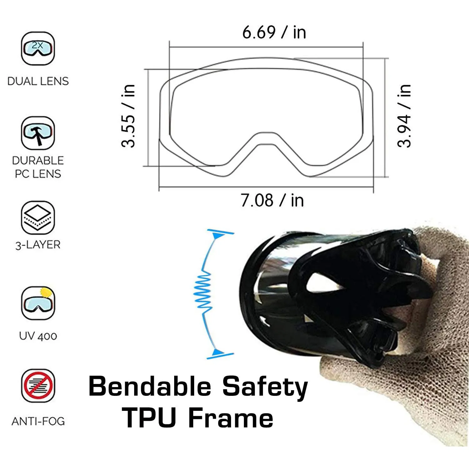 Strauss Offroad Motorcycle/Bike Goggle, (Black)
