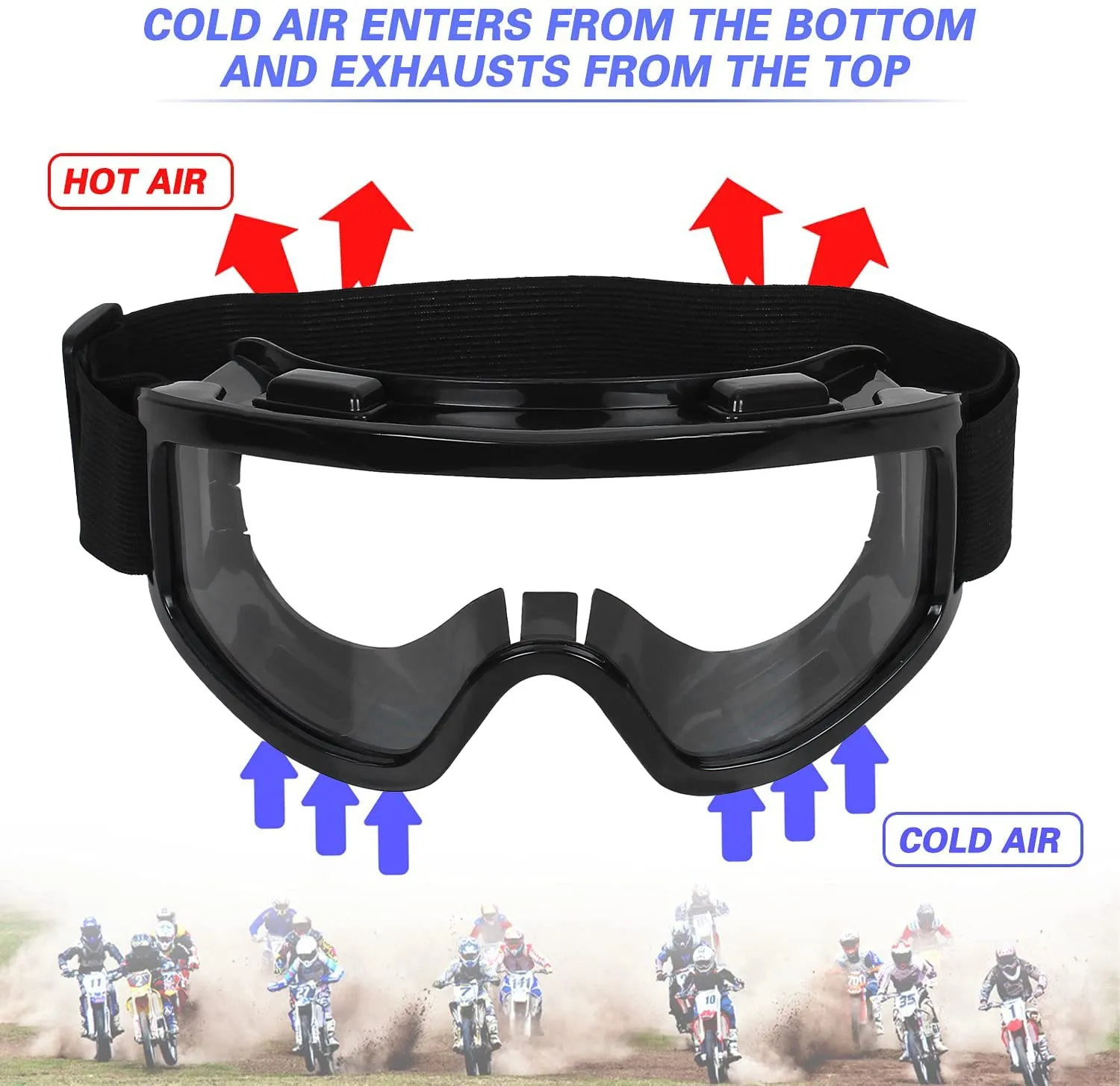 Strauss Offroad Motorcycle/Bike Goggle, (Black)