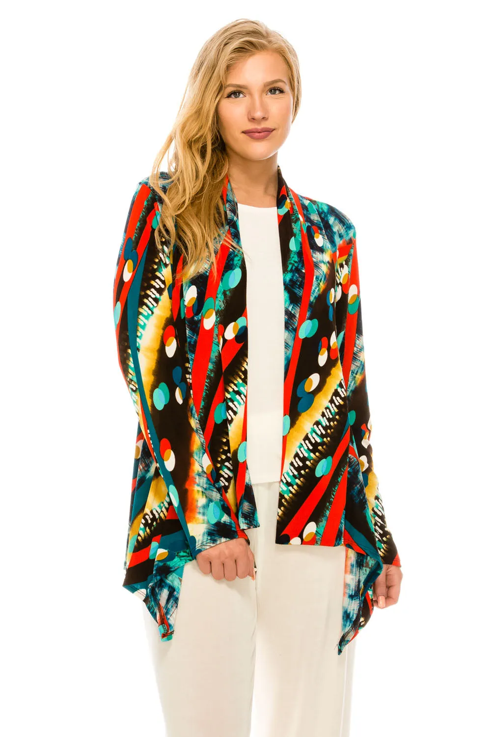 Stretchy Print Mid Cut Jacket Long Sleeve Print-4028BN-LRP1-W175
