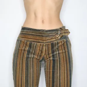 Striped Boho Flare Pants (Small) 