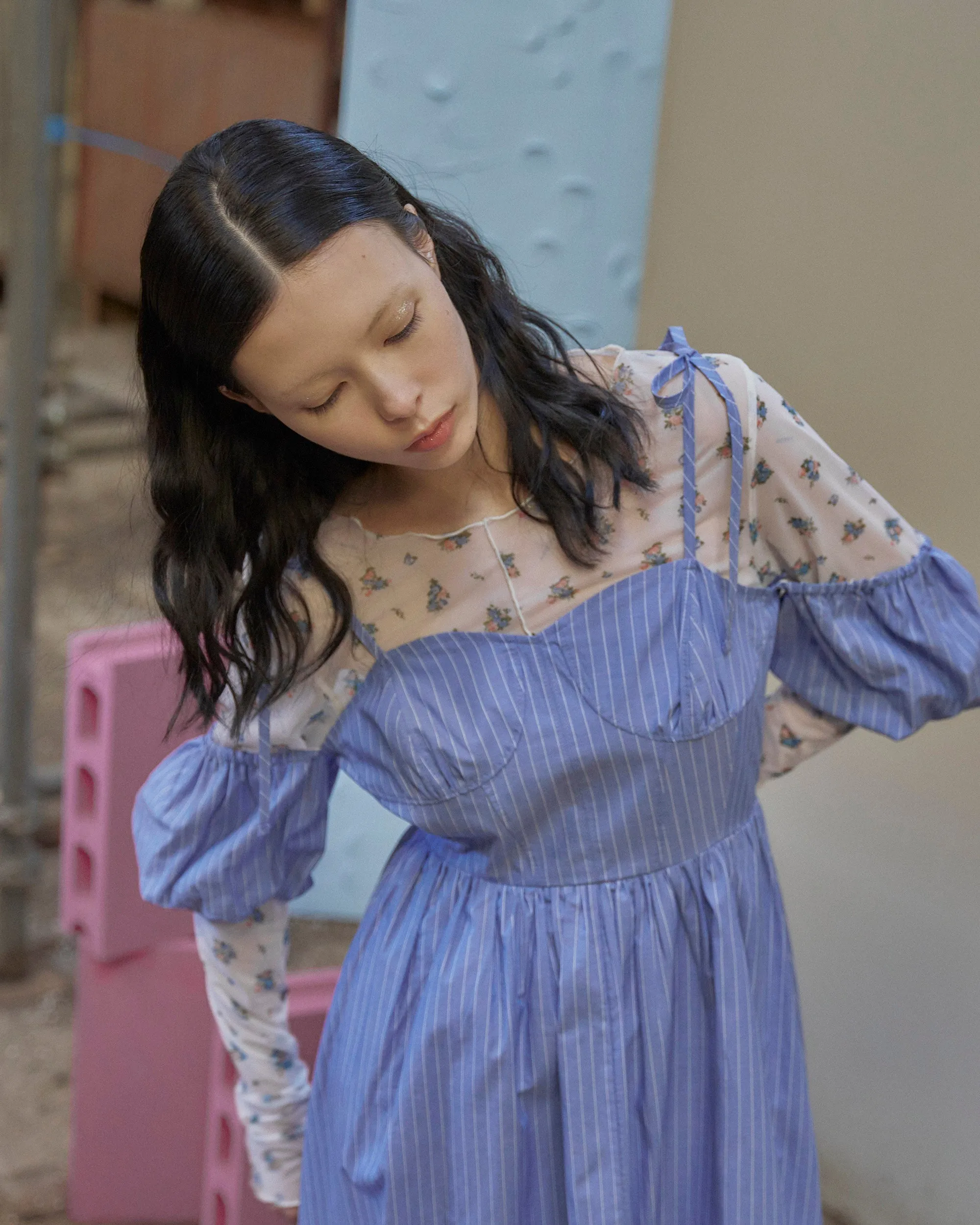 striped off shoulder dress