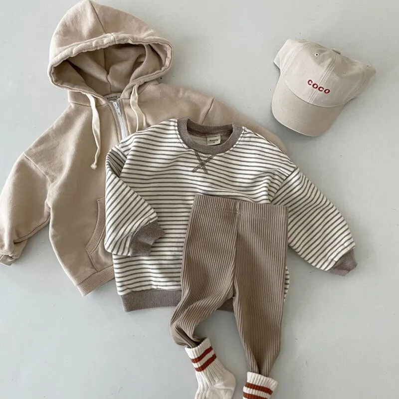 Striped Pullover Sweatshirt