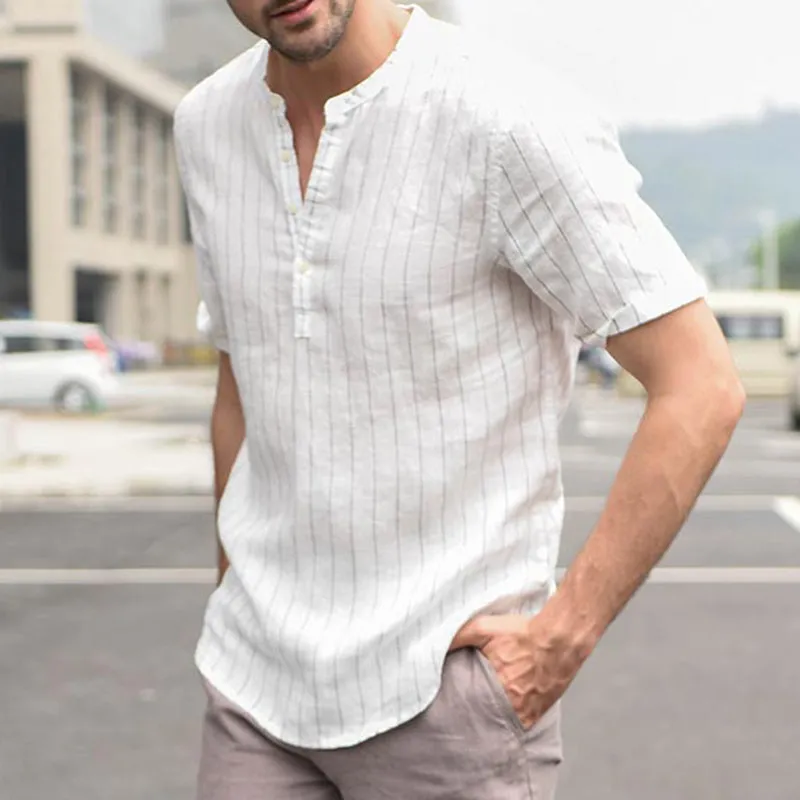 Striped Short Sleeve Dress Shirts