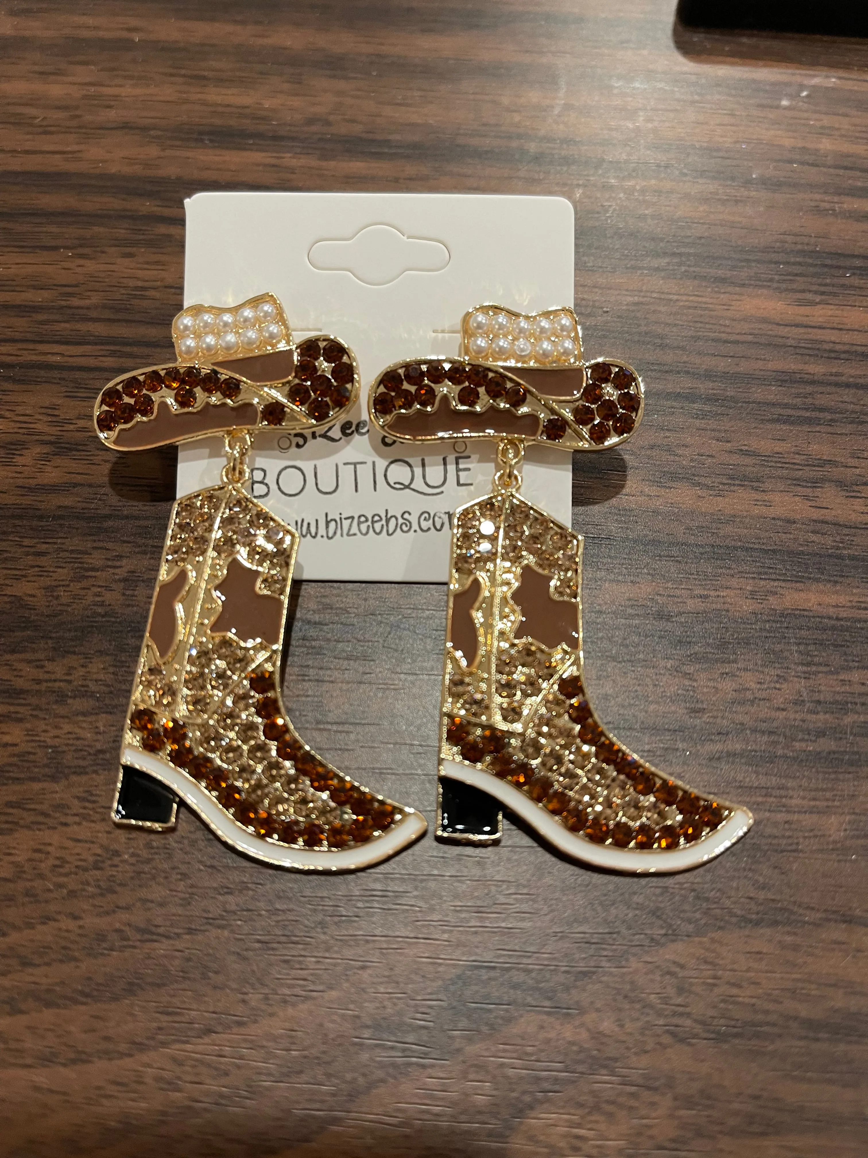 Studded Cowboy Hat/Boots Earrings
