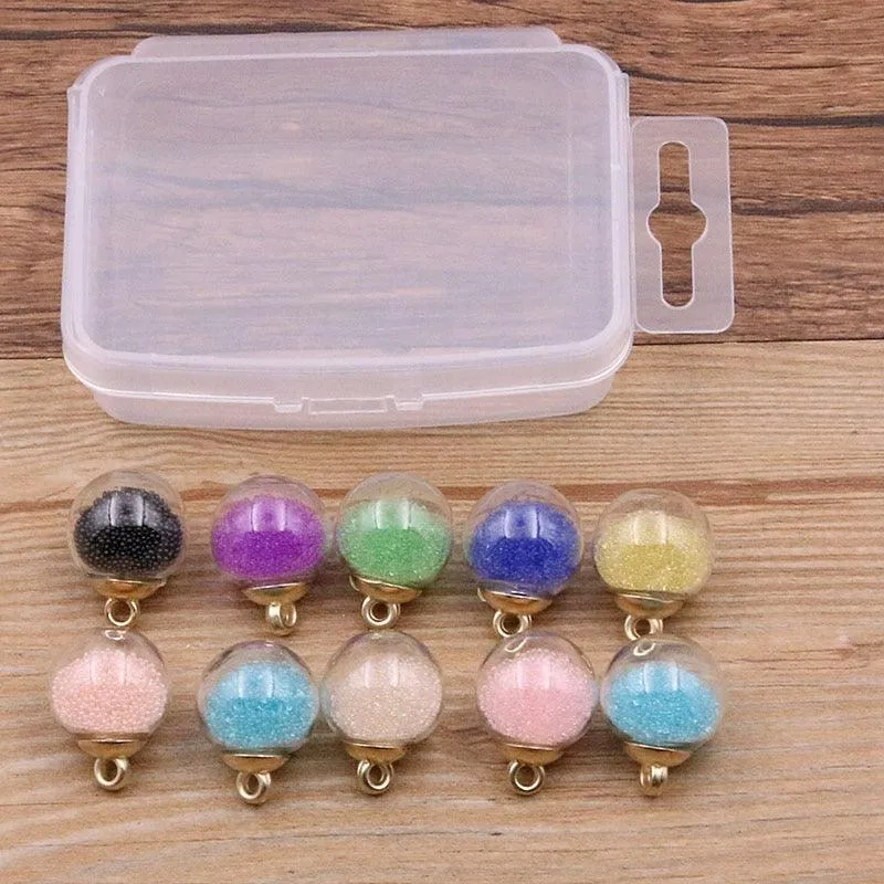 Styles Mix Glass Bottles Milk Tea Cup Ball Earring Charms 10 PCs