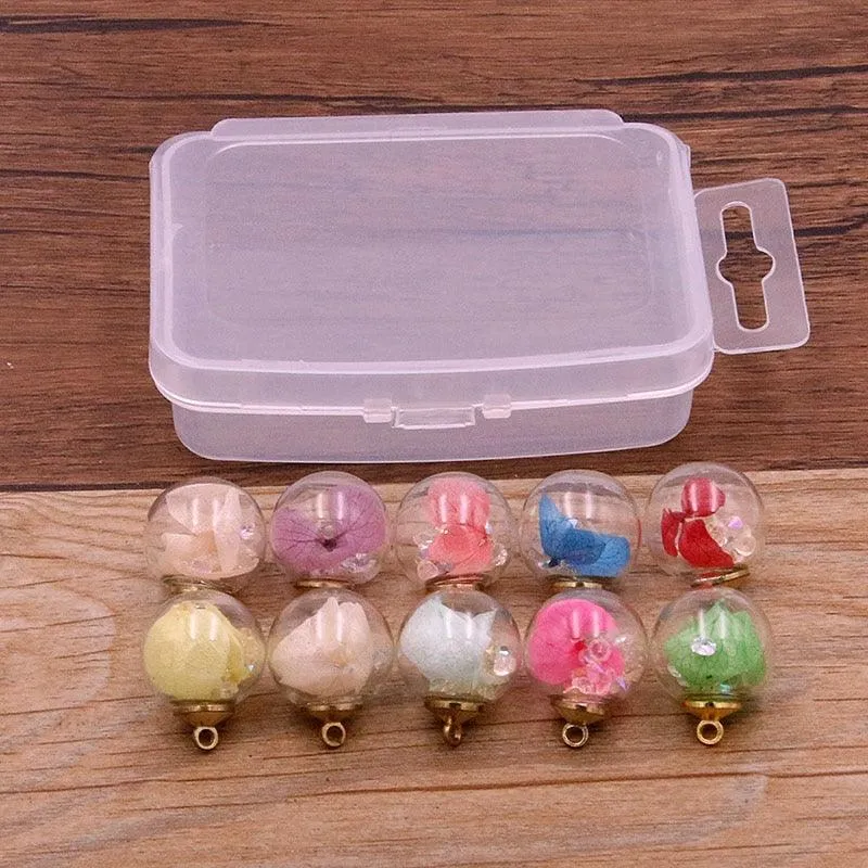 Styles Mix Glass Bottles Milk Tea Cup Ball Earring Charms 10 PCs