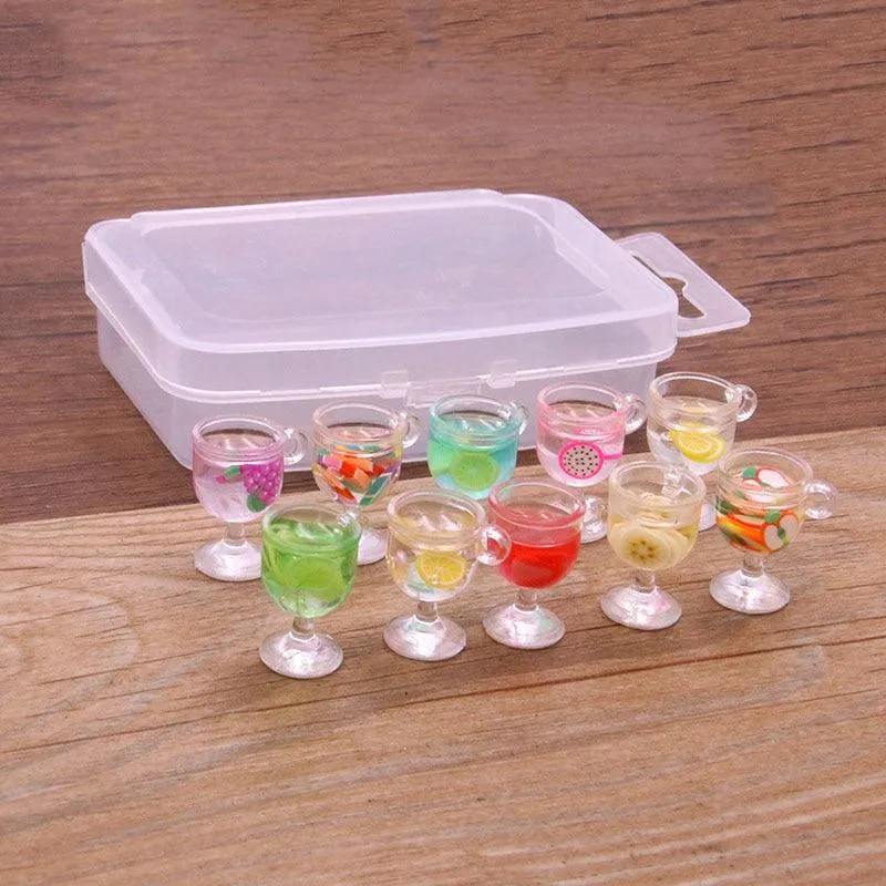 Styles Mix Glass Bottles Milk Tea Cup Ball Earring Charms 10 PCs
