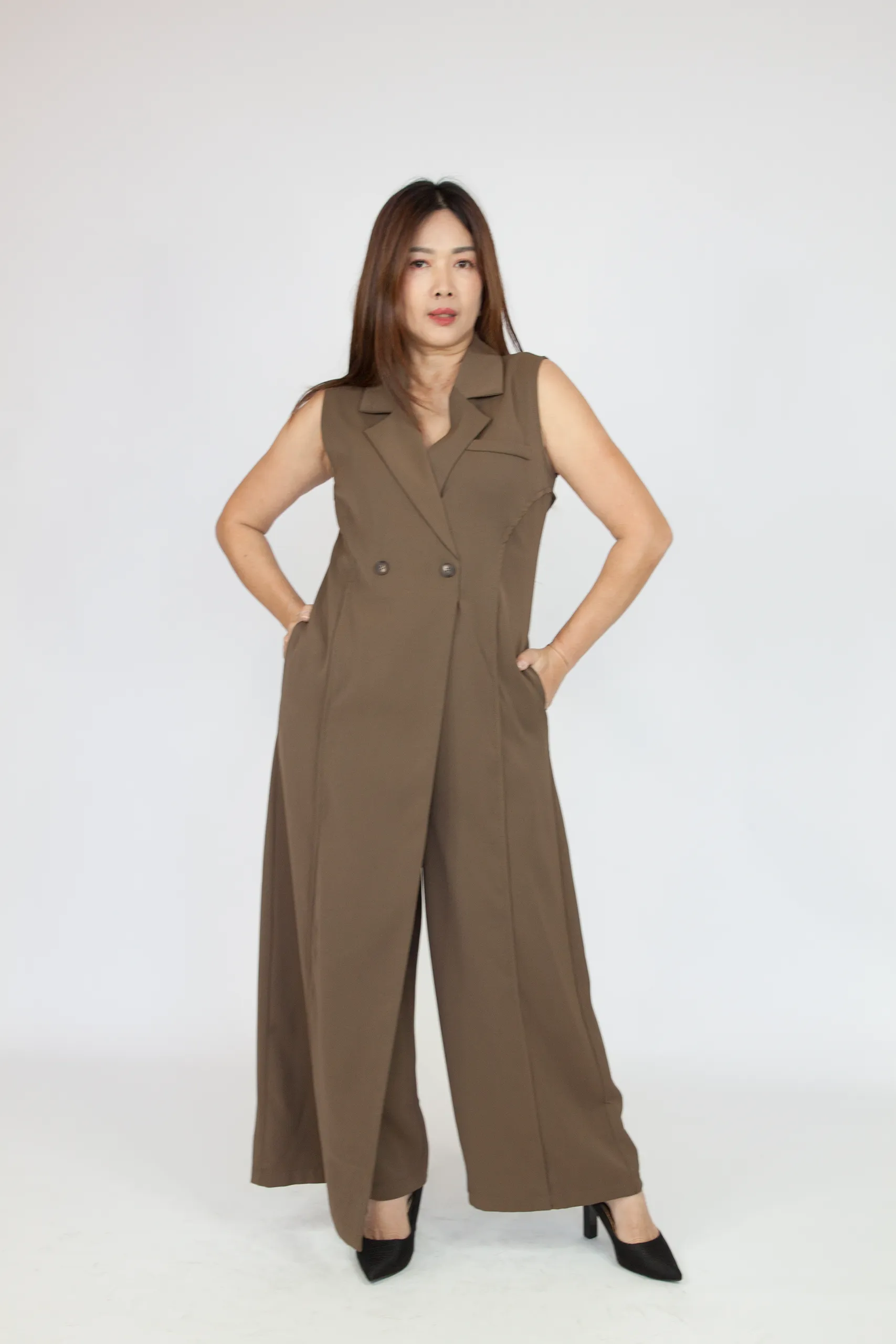 Stylish V Neck Jumpsuit