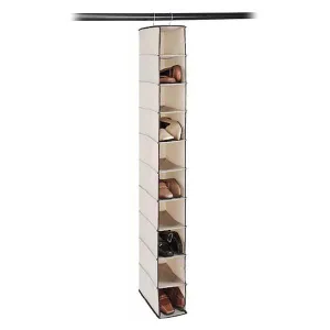 Stylishly Stored Ten-Shelf Canvas Hanging Shoe Organizer