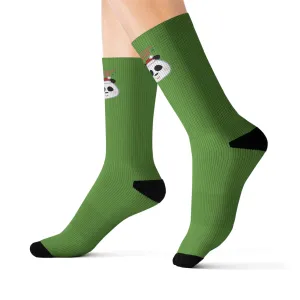 Sublimation Socks - Amazing Bear Green Colour Christmas Design