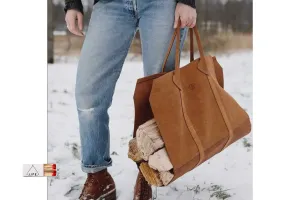 Suede Firewood Carrier | Log Tote by Forestbound