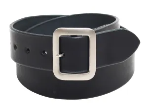 Sugar Cane Belt Men's Ccasual 40mm Wide/4mm Thick Cowhide Leather Belt with Single Prong Square-Shaped Buckle SC02320 119 Black