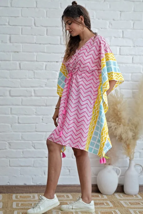 Sugar Rush Hand Block Printed Kaftan