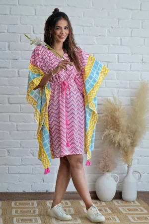 Sugar Rush Hand Block Printed Kaftan