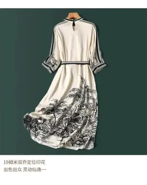 Summer Chic Satin Print Dress