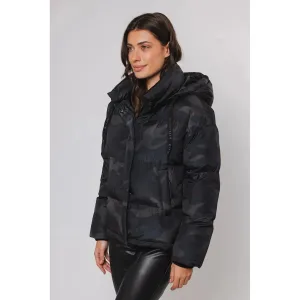 Sunn Short Padded Jacket With Hood Camouflage