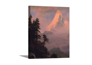 Sunrise on the Matterhorn | Albert Bierstadt Masters Classic Art in Gallery Wrapped Canvas | Various Sizes