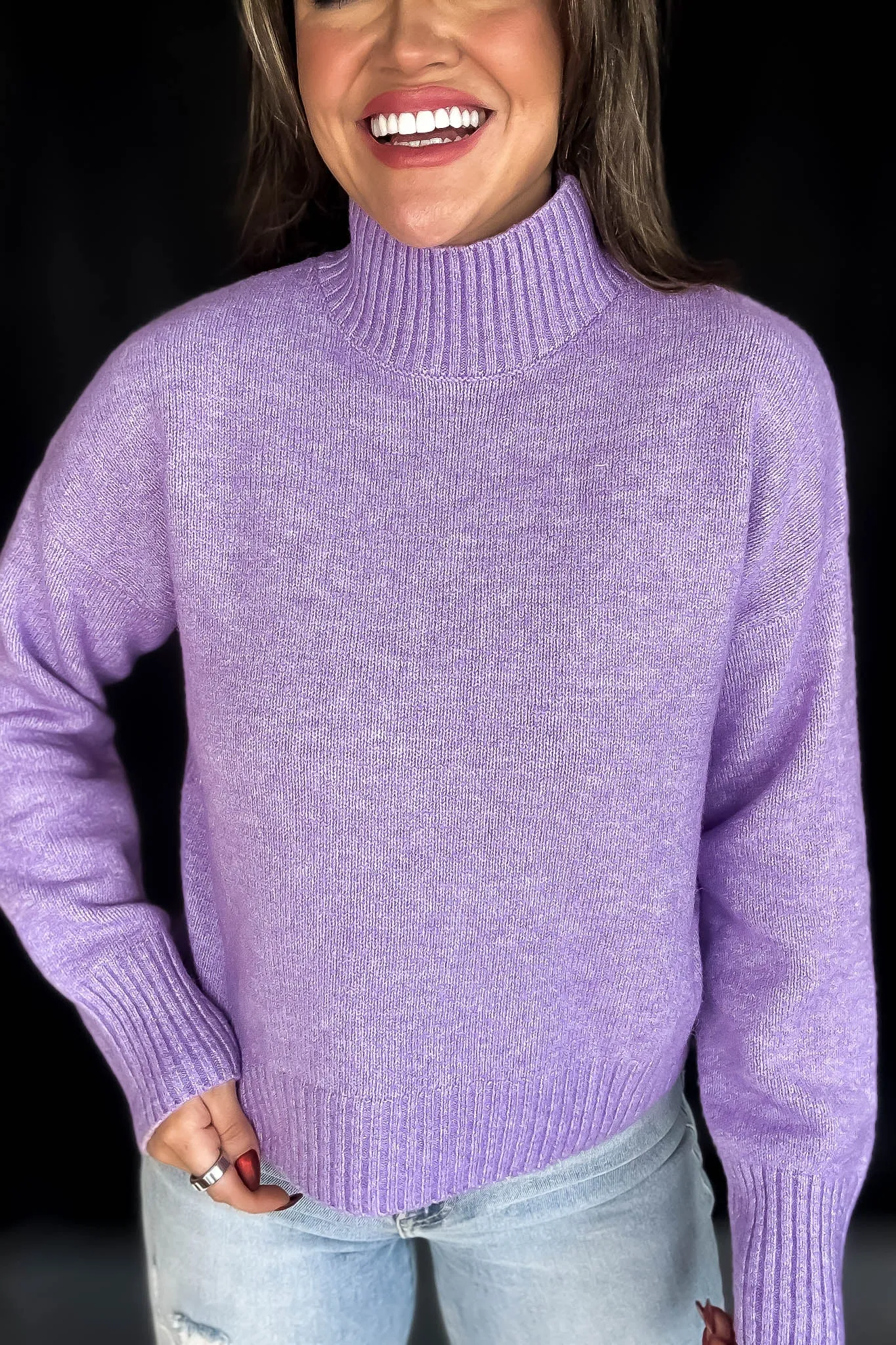 Super Stylish Lavender High-Neck Sweater