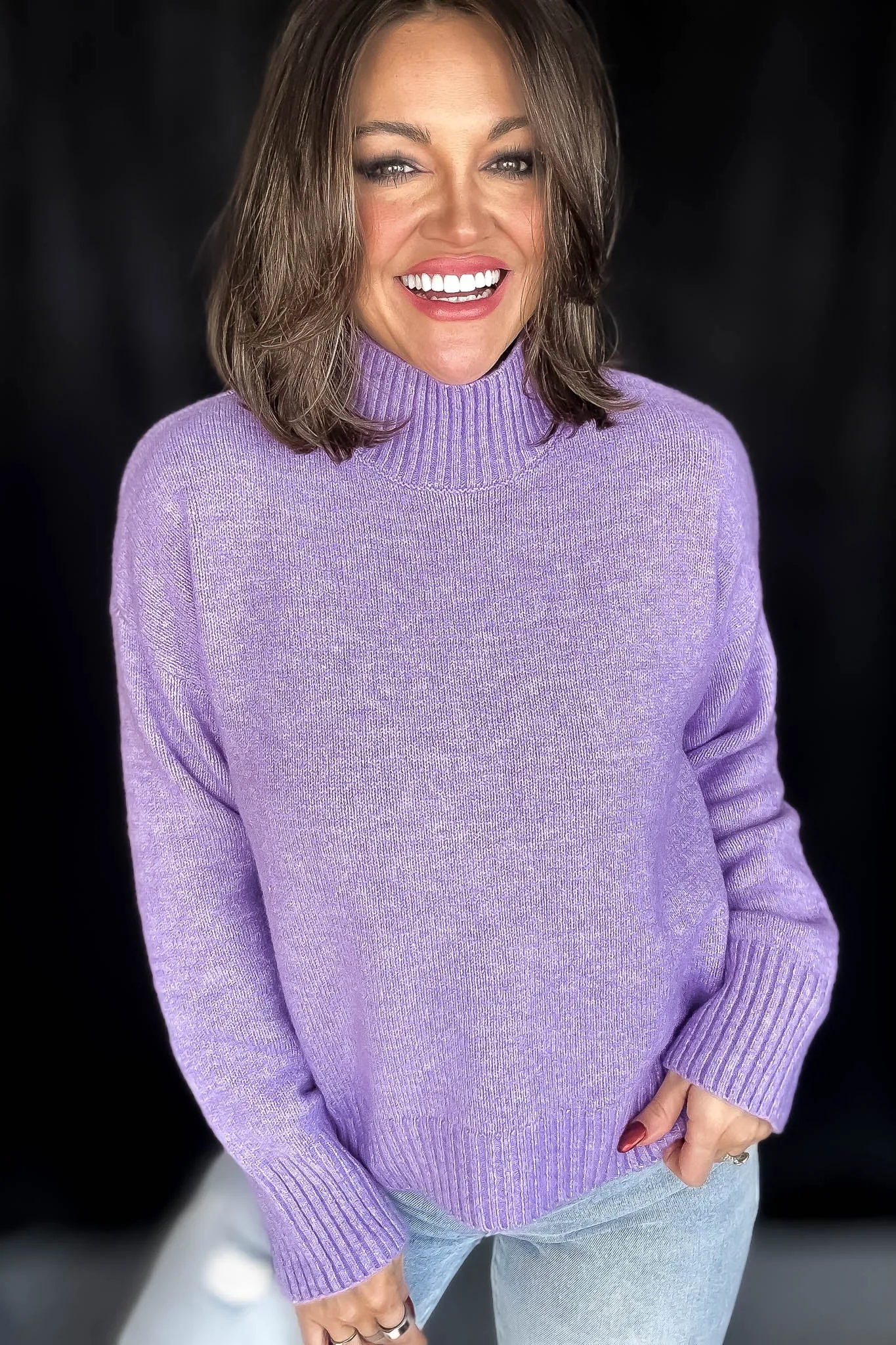 Super Stylish Lavender High-Neck Sweater