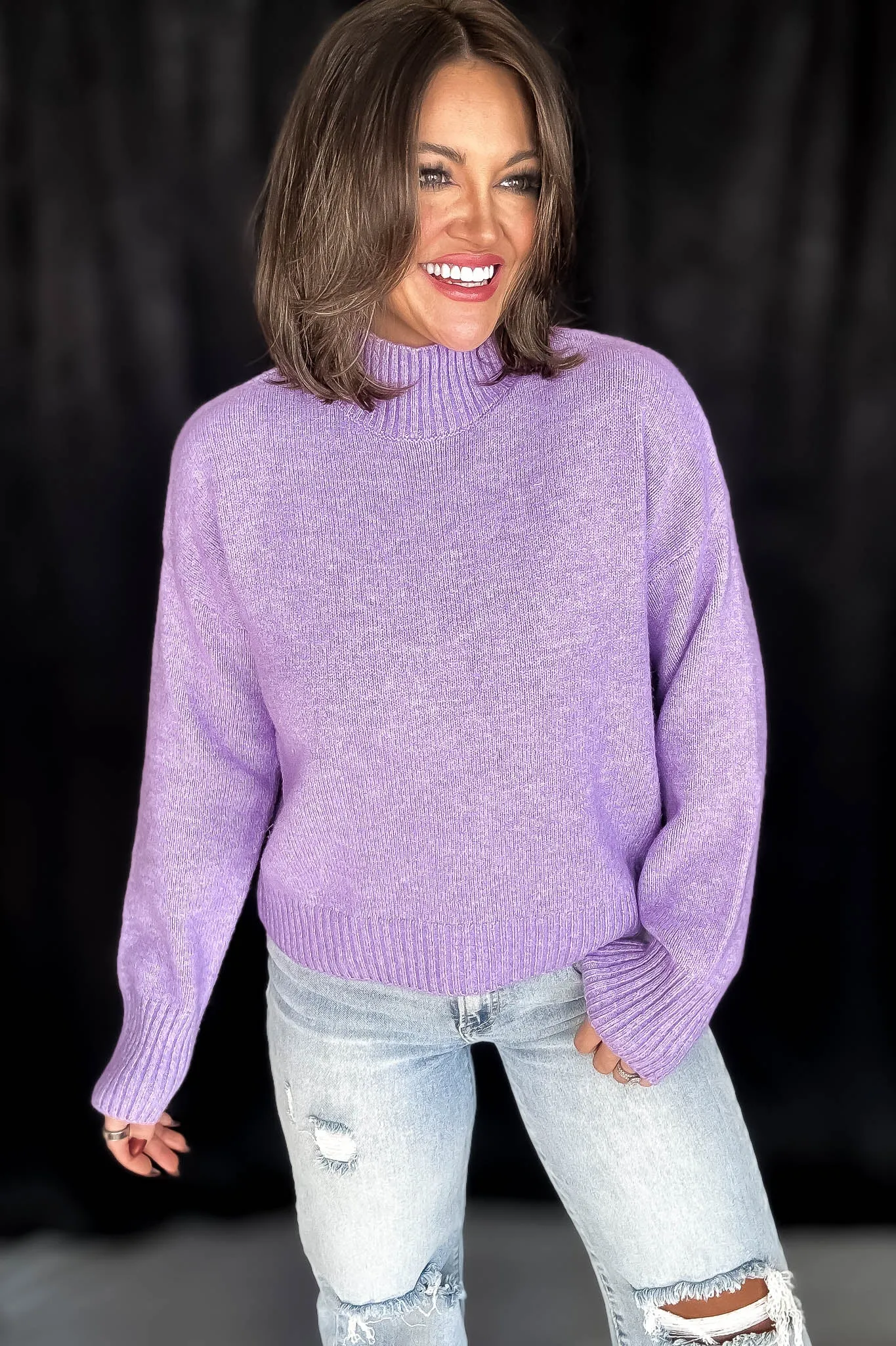 Super Stylish Lavender High-Neck Sweater