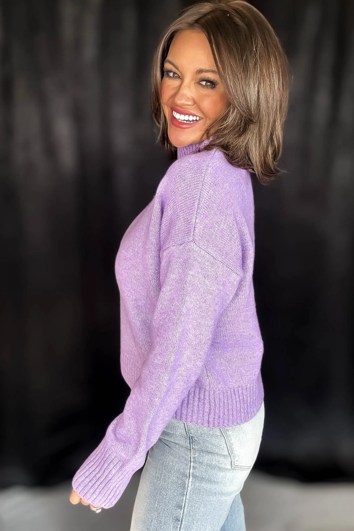 Super Stylish Lavender High-Neck Sweater