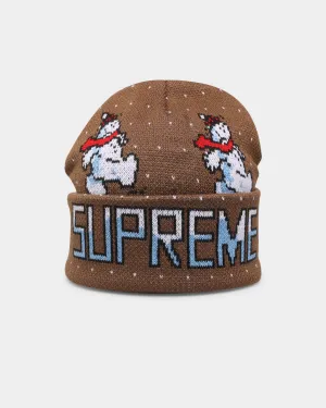 Supreme Snowman Beanie Brown